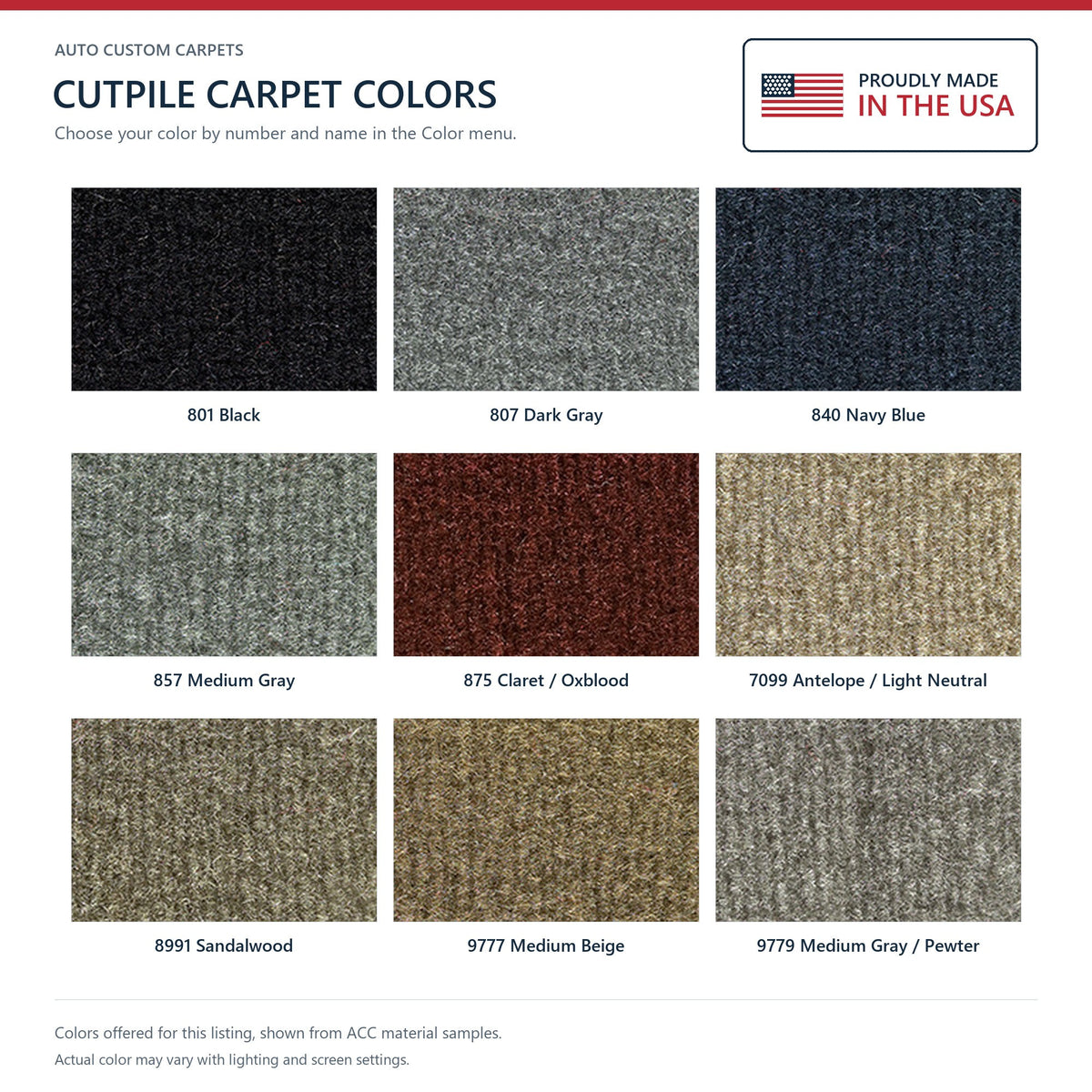 1995-1999 Chevrolet Tahoe 2DR w/o Heat Vents Pass Area Cutpile Molded Replacement Carpet Kit - 1-Piece - product details imag