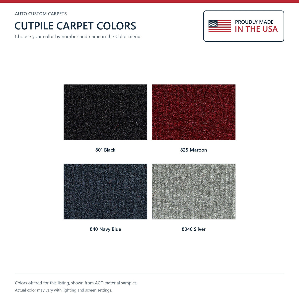 1984-1986 Plymouth Conquest 2DR Hatchback Pass Area Cutpile Molded Replacement Carpet Kit - 1-Piece - product details image 9