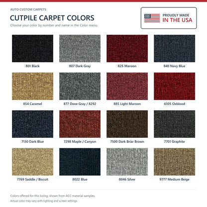 1984-1986 Chrysler LeBaron 2DR Convertible Cutpile Molded Replacement Carpet Kit - 1-Piece - product details image 9