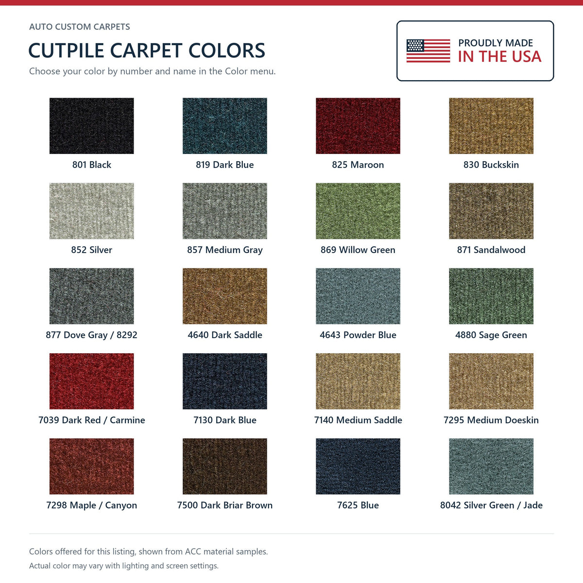 1977-1985 Oldsmobile Delta 88 Royale 2DR Cutpile Molded Replacement Carpet Kit - 1-Piece - product details image 9