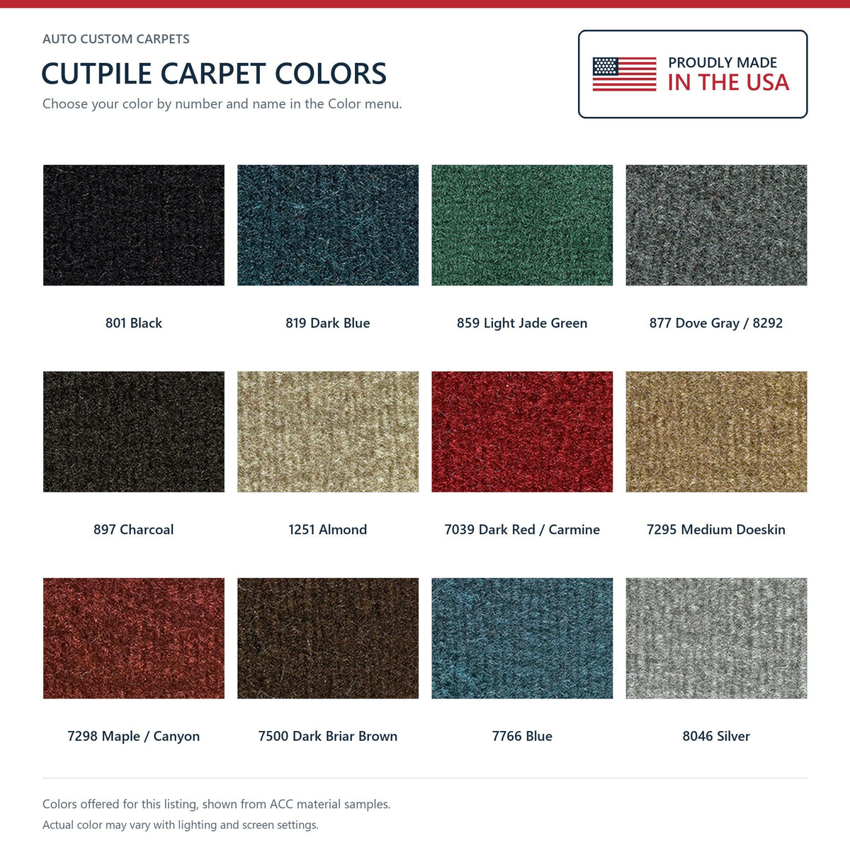 1981-1986 GMC C3500 Reg Cab 2WD Auto/3spd Column Hi Tunnel Cutpile Replacement Carpet Kit - 1-Piece - product details image 1