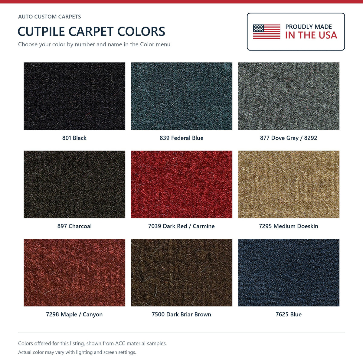 1984-1985 Chevrolet Citation II 4DR Cutpile Molded Replacement Carpet Kit - 1-Piece - product details image 9