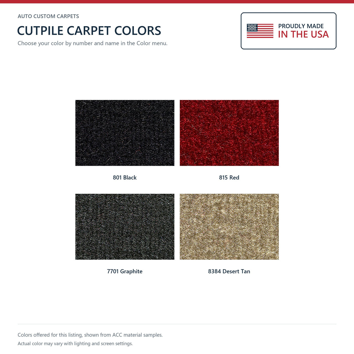 1983 Ford Mustang Hatchback Rear Fits Bench Rear Seat Cargo Cutpile Replacement Carpet Kit - 2-Piece - product details image 