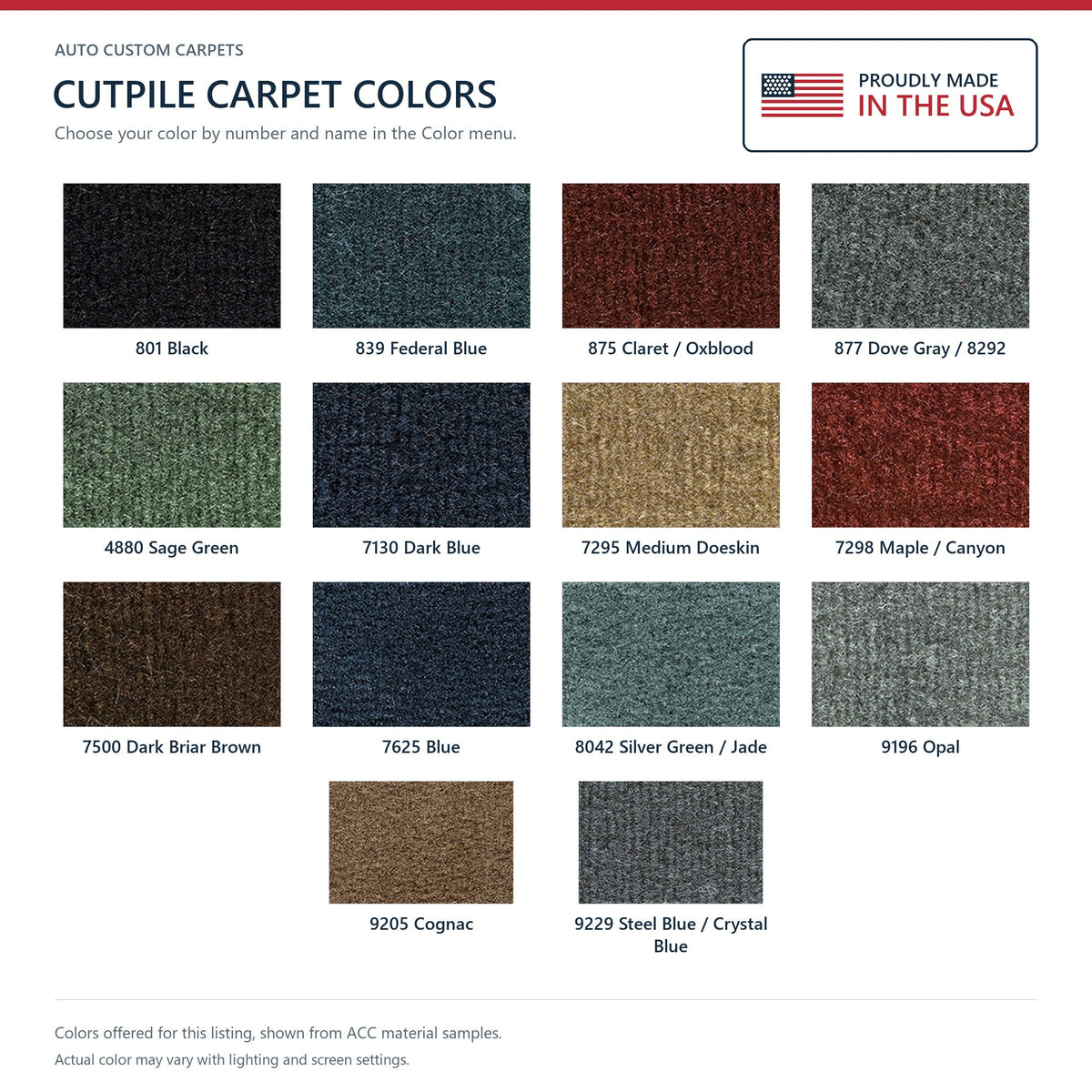 1982-1988 Chevrolet Monte Carlo 2DR Cutpile Molded Replacement Carpet Kit - 1-Piece - product details image 9
