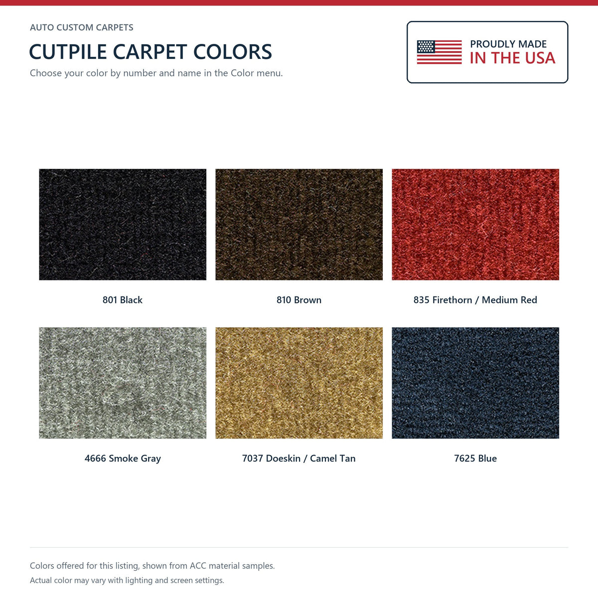 1977 Chevrolet Corvette Complete with Pad Cutpile Molded Replacement Carpet Kit - 11-Piece - product details image 10