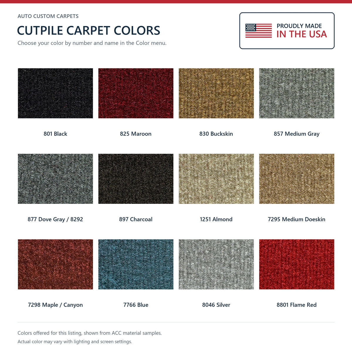 1981-1984 GMC Jimmy Complete Cutpile Molded Replacement Carpet Kit - 6-Piece - product details image 9