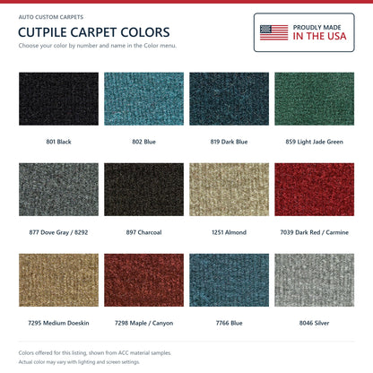 1981-1986 Chevy C30 Crew Cab 2WD Auto/3spd Column Hi Tunnel Cutpile Replacement Carpet Kit - 2-Piece - product details image 