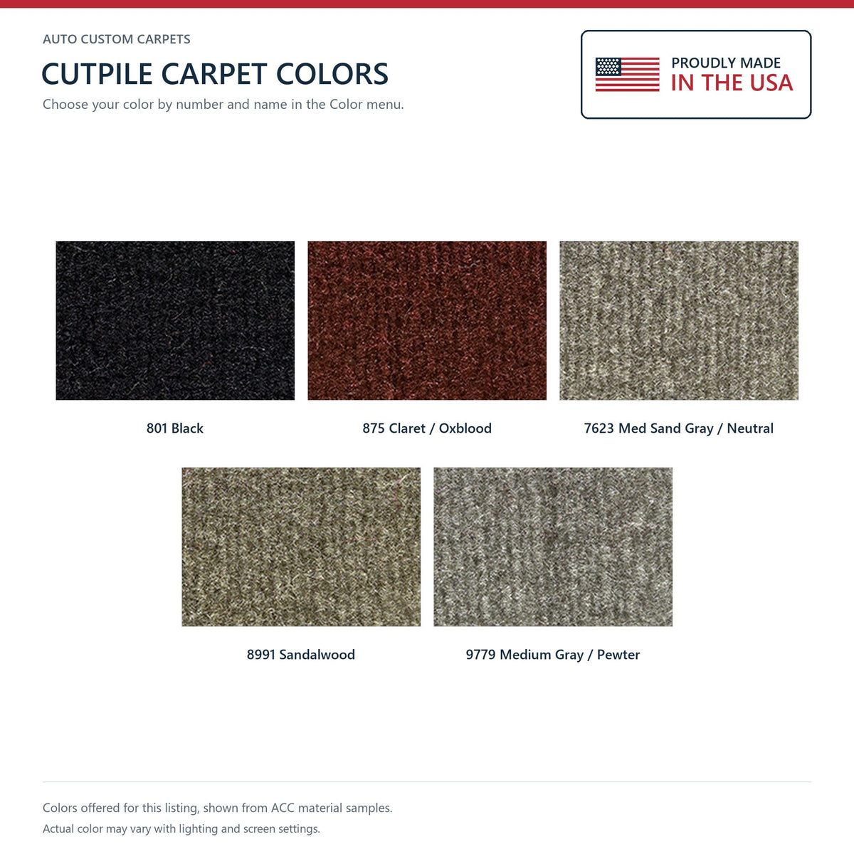 1994-1996 Oldsmobile Cutlass Ciera 2DR/4DR Cutpile Molded Replacement Carpet Kit - 1-Piece - product details image 9
