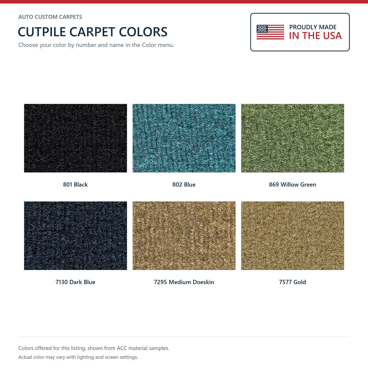 1974-1976 Cadillac DeVille 4DR Sedan Cutpile Molded Replacement Carpet Kit - 2-Piece - product details image 9