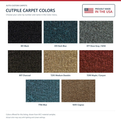 1987-1989 GMC R3500 Reg Cab Ins on Cardbd w/Vents Dr Panel Cutpile Replacement Carpet Kit - 2-Piece - product details image 4