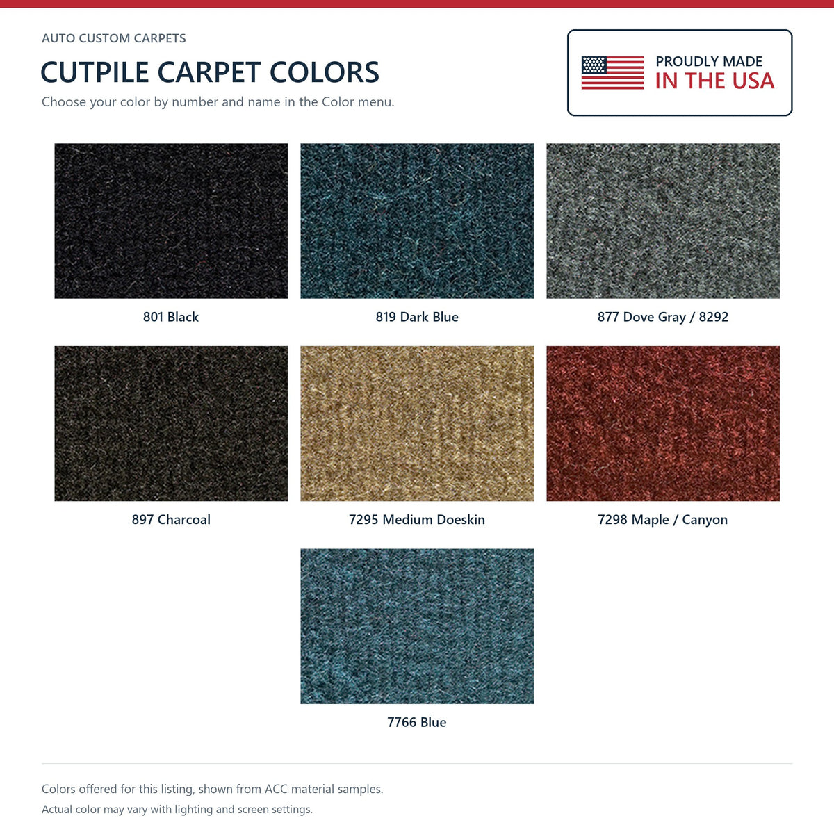 1987 GMC R2500 Reg Cab 2WD 4spd Floor Shift Cutpile Molded Replacement Carpet Kit - 1-Piece - product details image 10