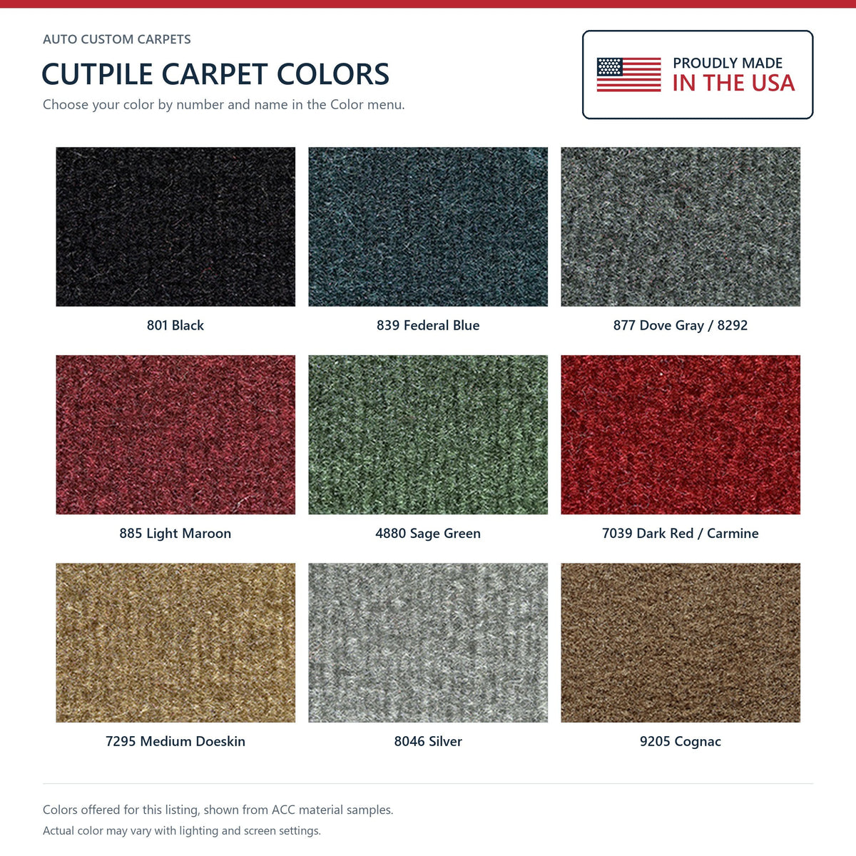 1986-1991 Buick Skylark 4DR Cutpile Molded Replacement Carpet Kit - 1-Piece - product details image 9