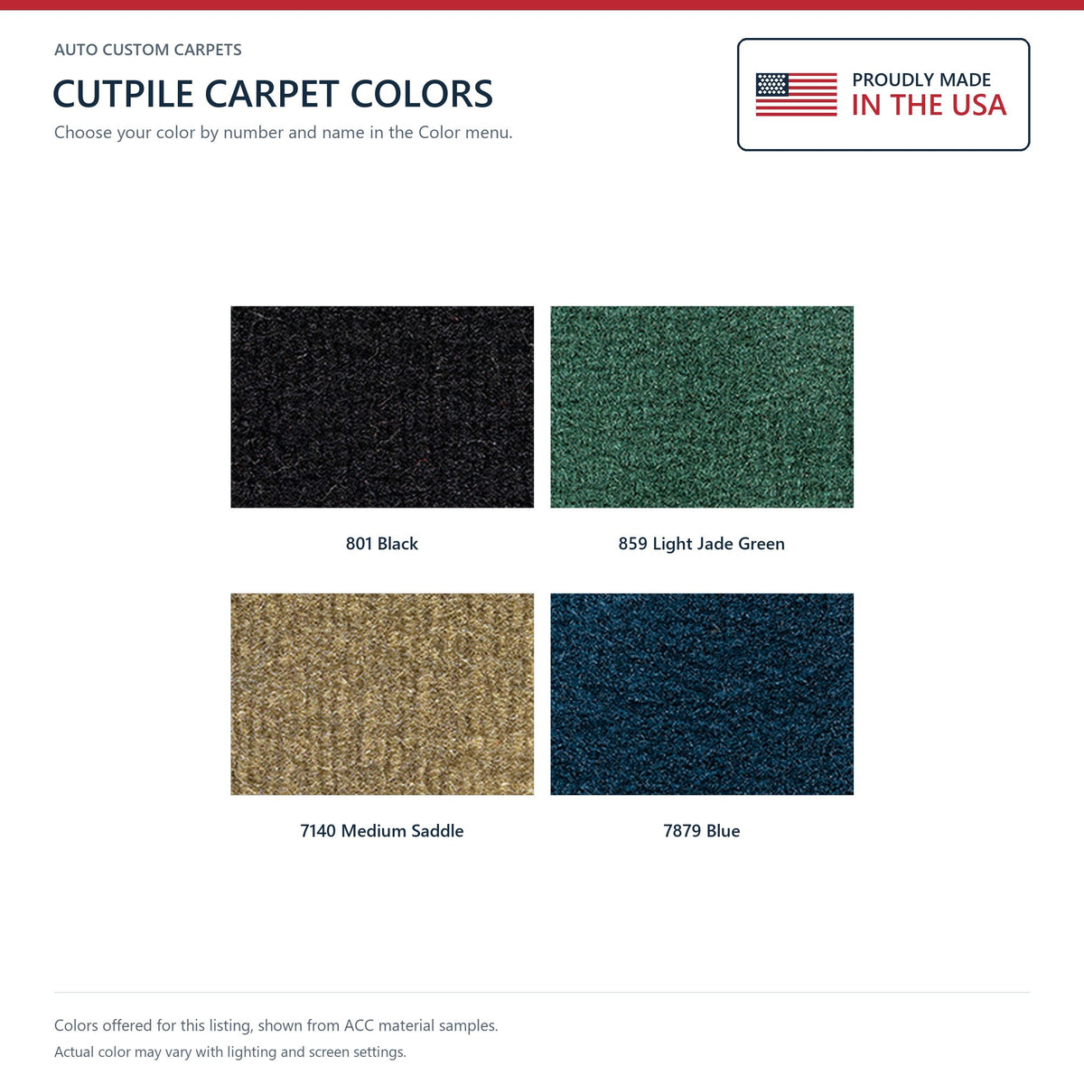 1977 Ford Bronco Cargo Area without Tailgate Lock Cutpile Molded Replacement Carpet Kit - 4-Piece - product details image 9
