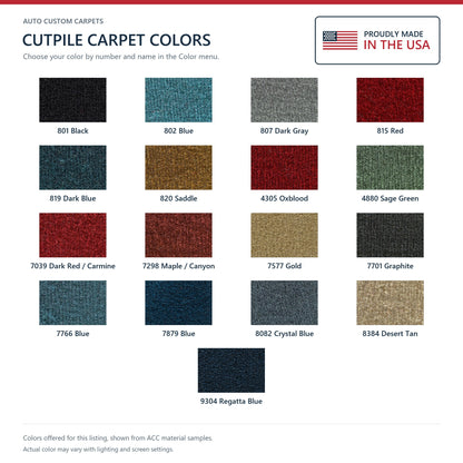 1980-1986 Ford Bronco Complete Cutpile Molded Replacement Carpet Kit - 4-Piece - product details image 9