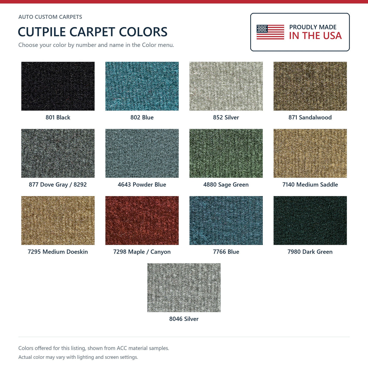 1976-1979 Cadillac Seville 4DR Cutpile Molded Replacement Carpet Kit - 1-Piece - product details image 9