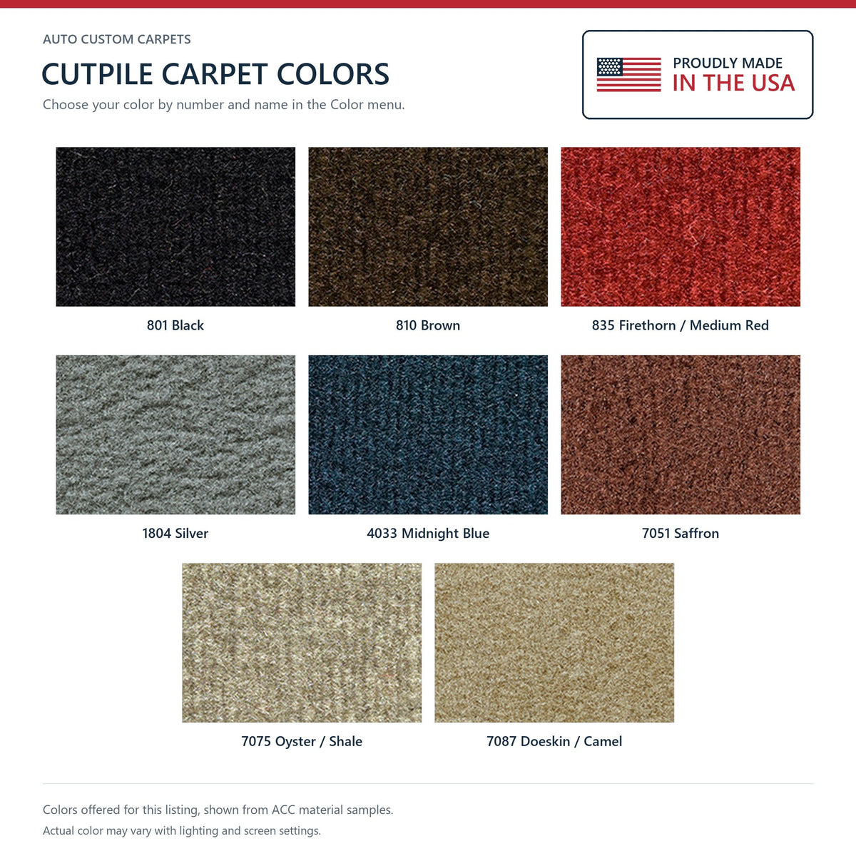 1978 Chevrolet Corvette Rear Cutpile Molded Replacement Carpet Kit - 12-Piece - product details image 8