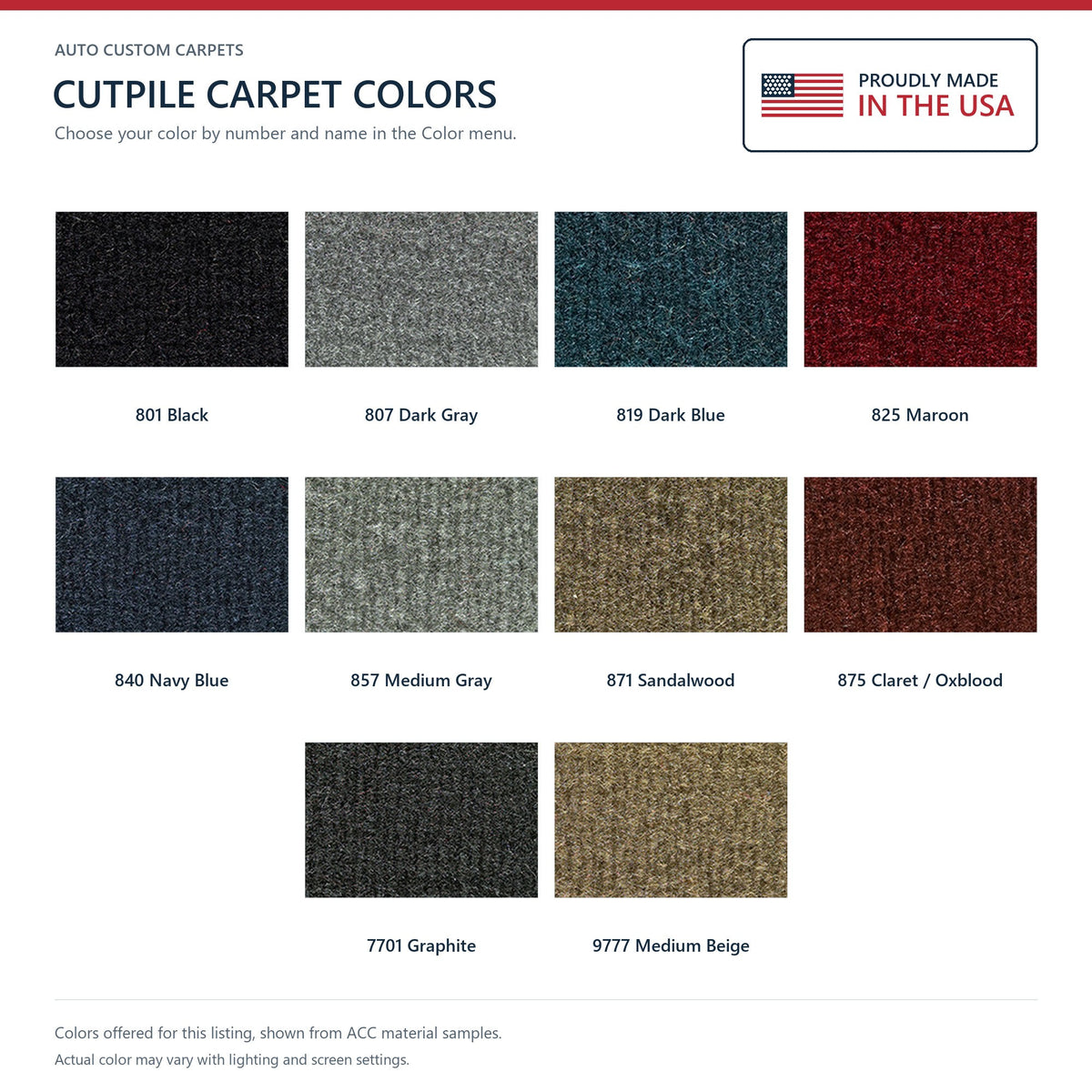 1992-1999 Oldsmobile 88 4DR without Console Cutpile Molded Replacement Carpet Kit - 1-Piece - product details image 9
