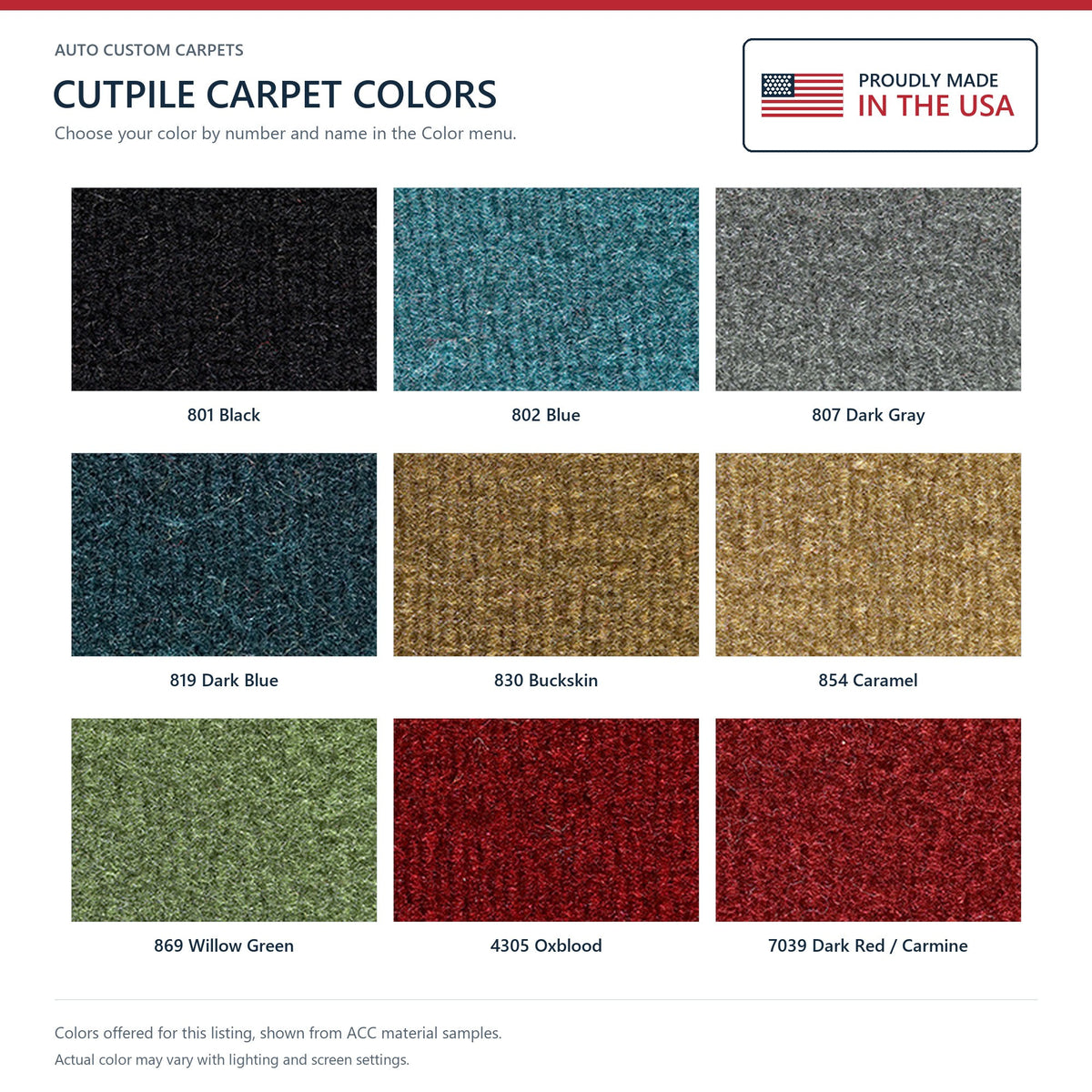 1974-1977 GMC Jimmy Cargo Area Cutpile Molded Replacement Carpet Kit - 3-Piece - product details image 7