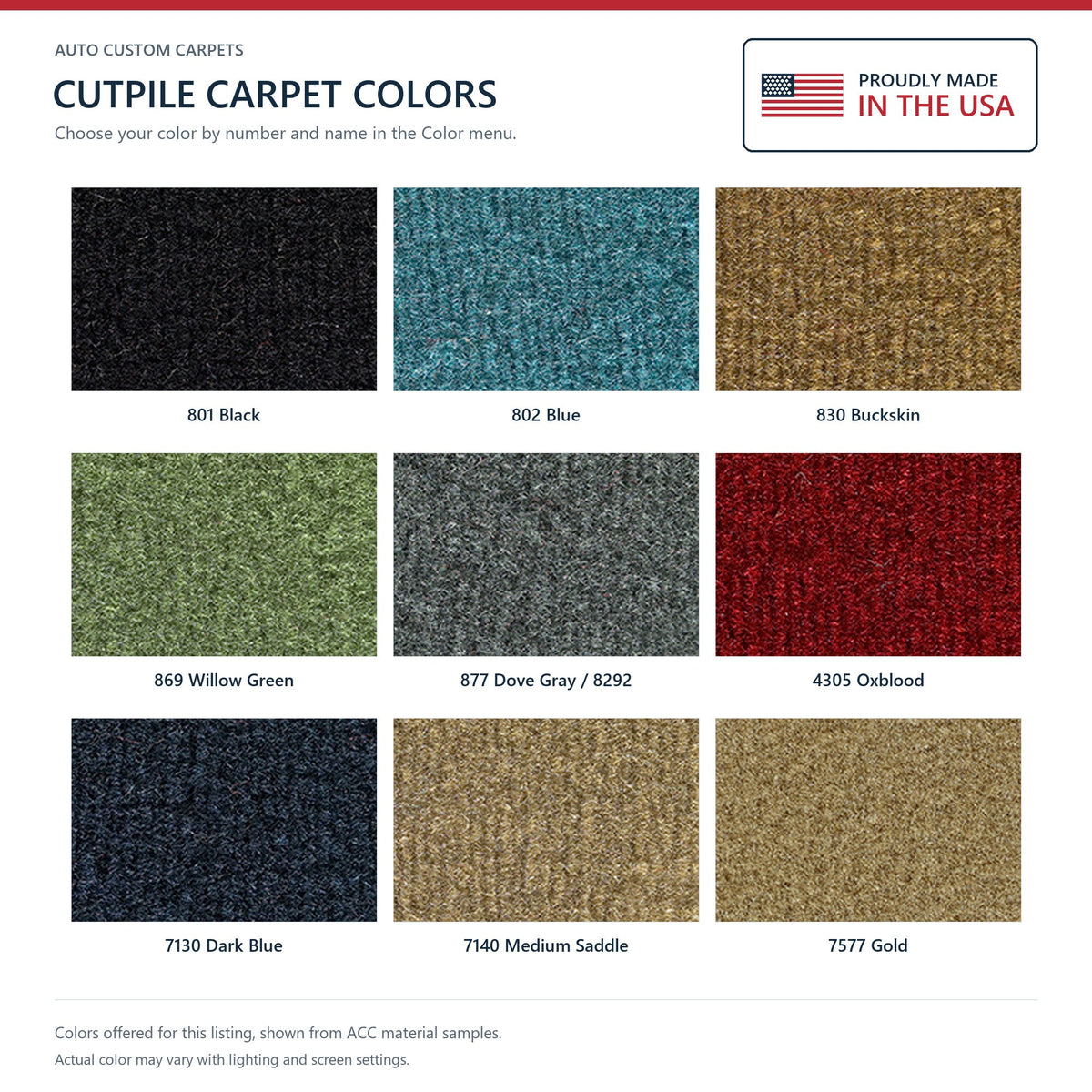 1974-1976 Cadillac DeVille 2DR Coupe Cutpile Molded Replacement Carpet Kit - 2-Piece - product details image 9