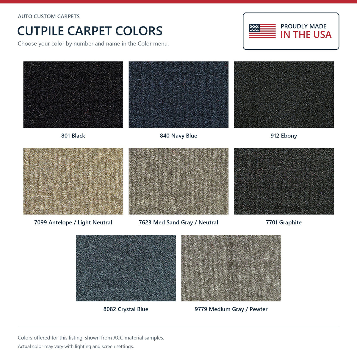 1995-2002 Chevrolet Cavalier 2DR Convertible Cutpile Molded Replacement Carpet Kit - 1-Piece - product details image 8