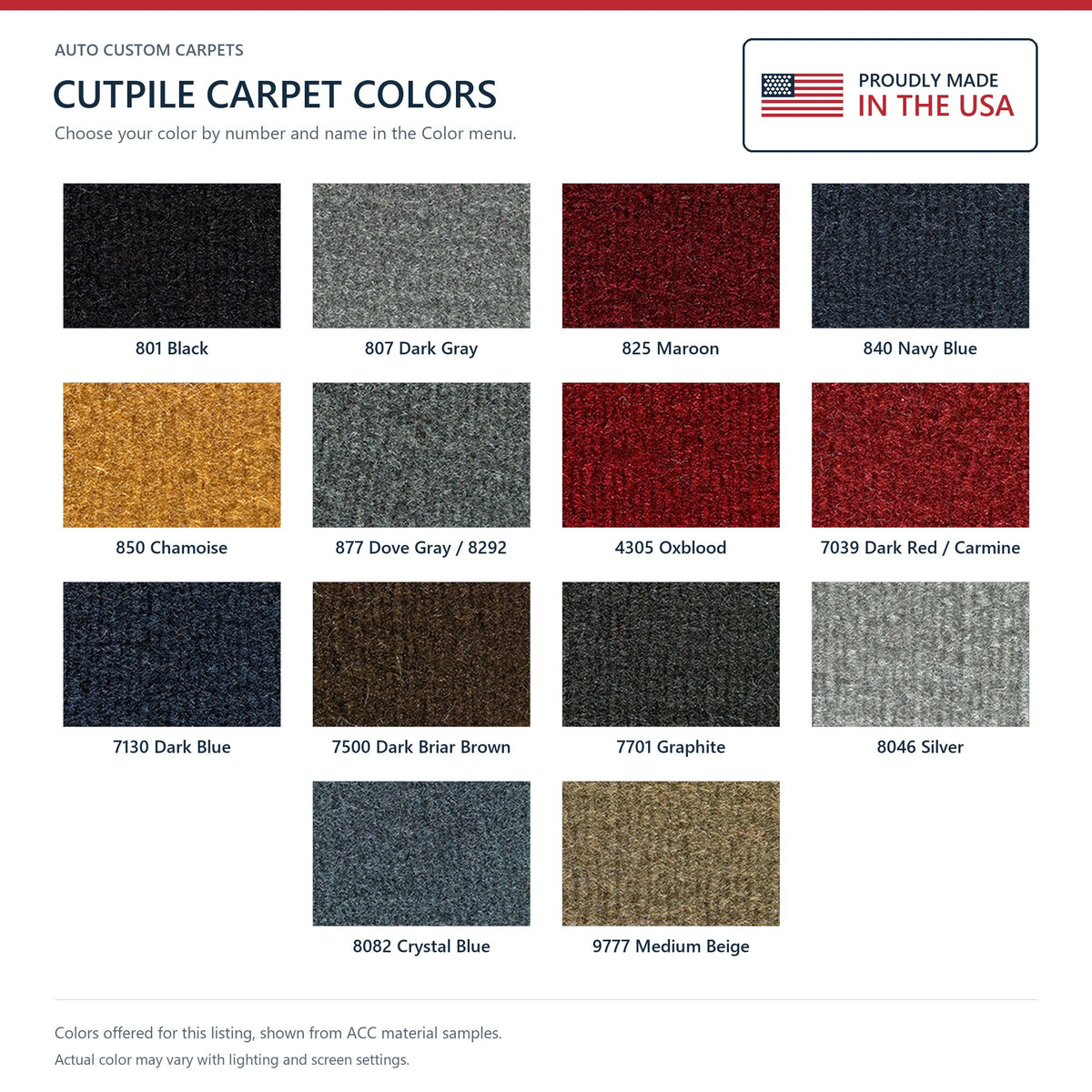 1983-1987 Chrysler New Yorker 4DR Front Wheel Drive Cutpile Molded Replacement Carpet Kit - 1-Piece - product details image 9