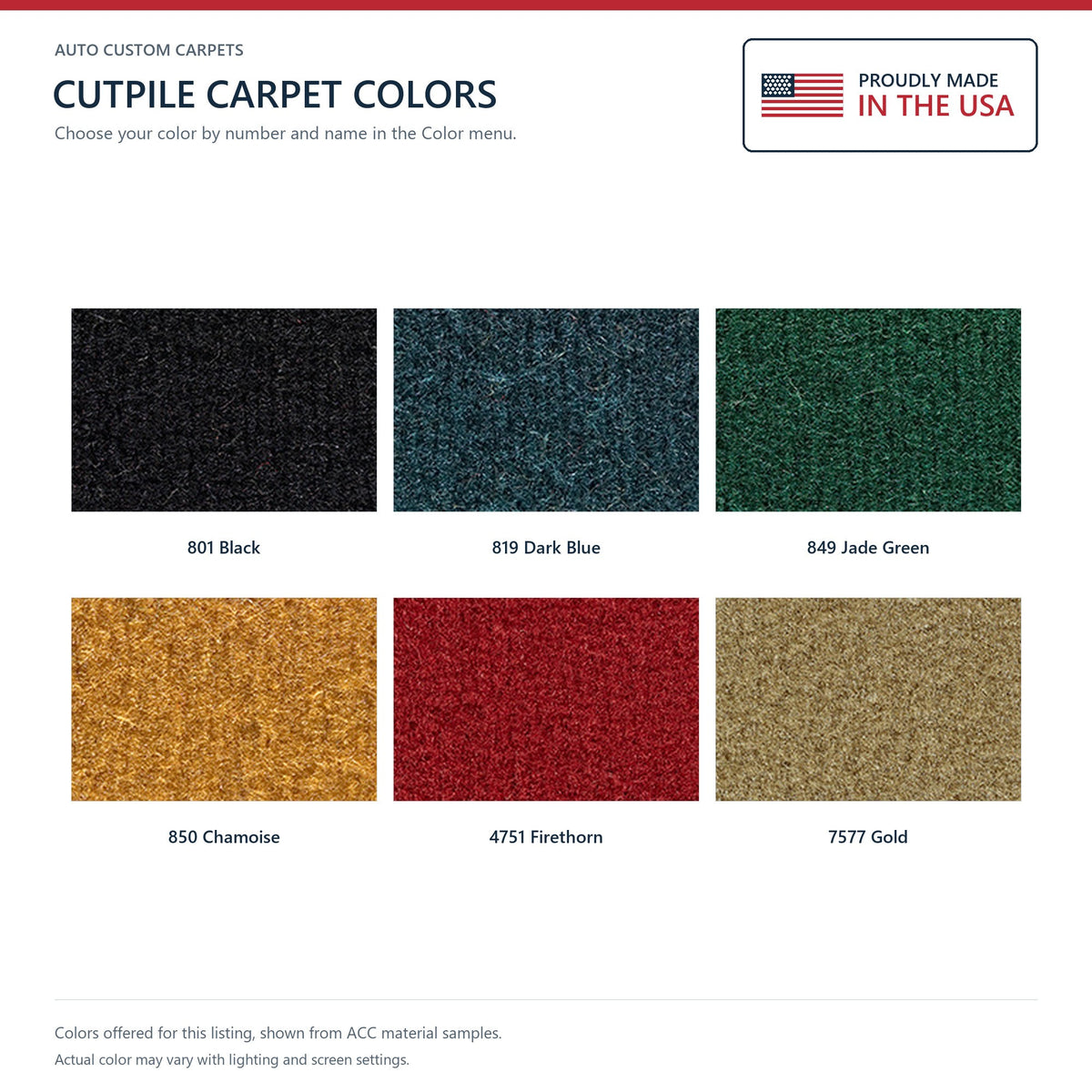 1974-1977 Ford Mustang II Pass Area Cutpile Molded Replacement Carpet Kit - 1-Piece - product details image 9