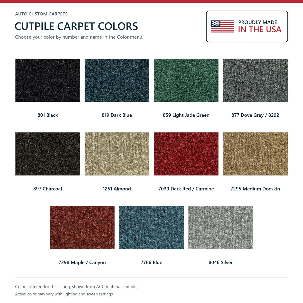 1981-1986 GMC K3500 Reg Cab Wall Cutpile Molded Replacement Carpet Kit - 1-Piece - product details image 5