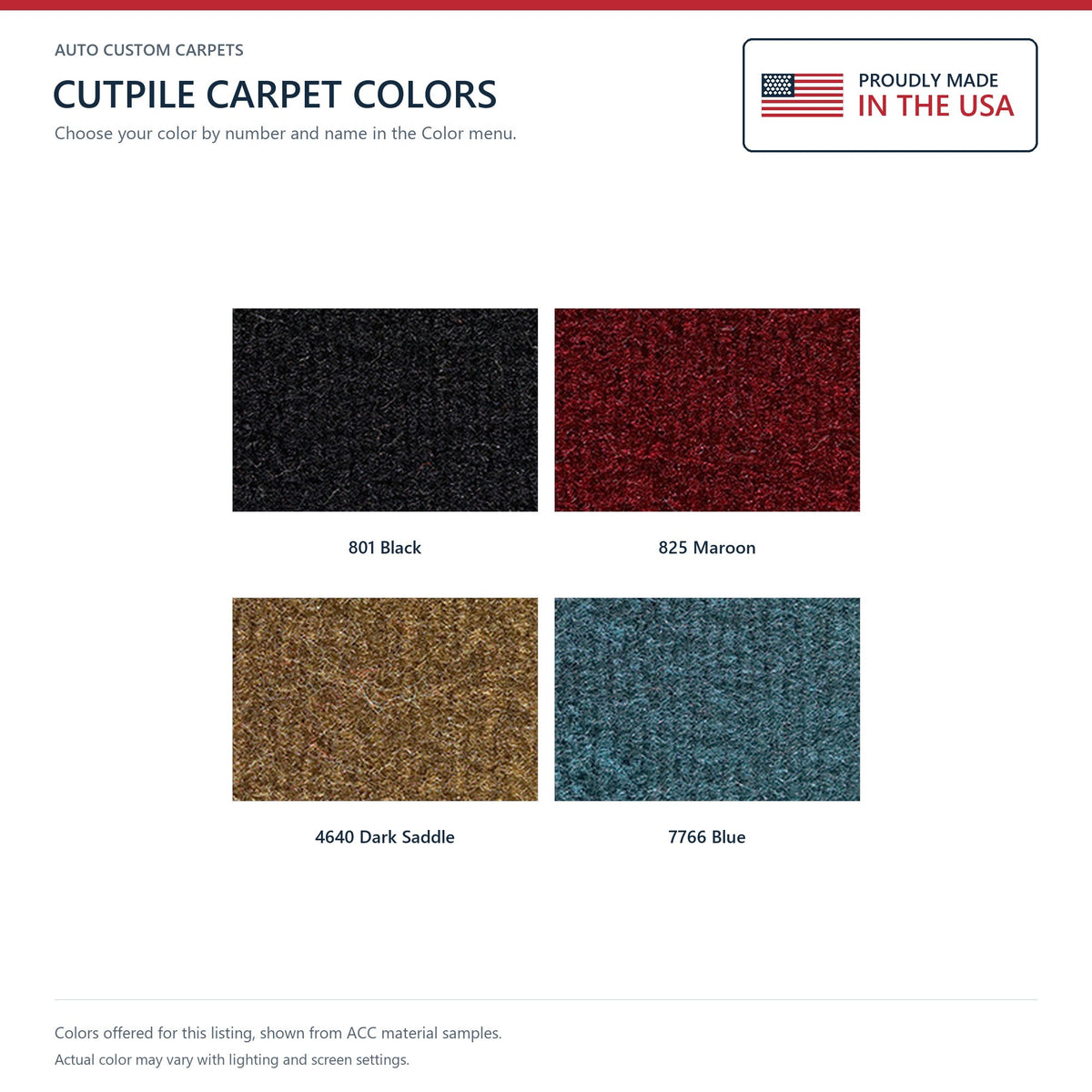 1974 Ford F-250 Ext Cab 2WD Auto/3spd Column Shift Cutpile Molded Replacement Carpet Kit - 1-Piece - product details image 9
