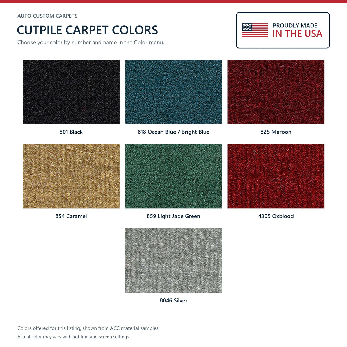 1976-1980 Dodge Aspen 4DR Cutpile Molded Replacement Carpet Kit - 1-Piece - product details image 9