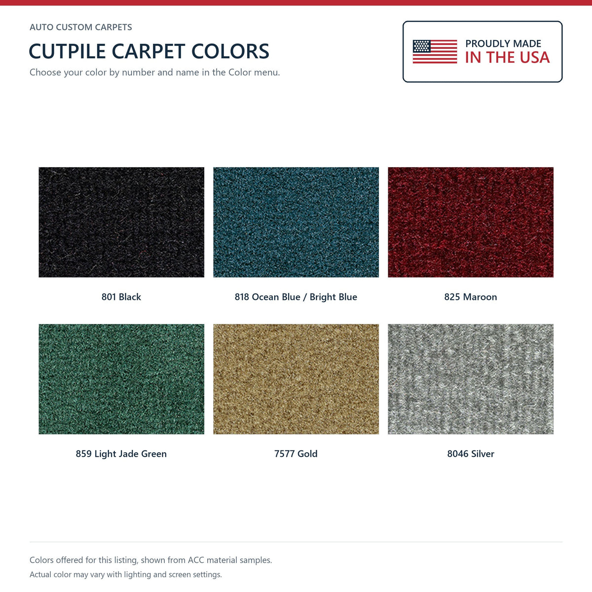 1974-1978 Chrysler Newport 2DR/4DR Cutpile Molded Replacement Carpet Kit - 2-Piece - product details image 9