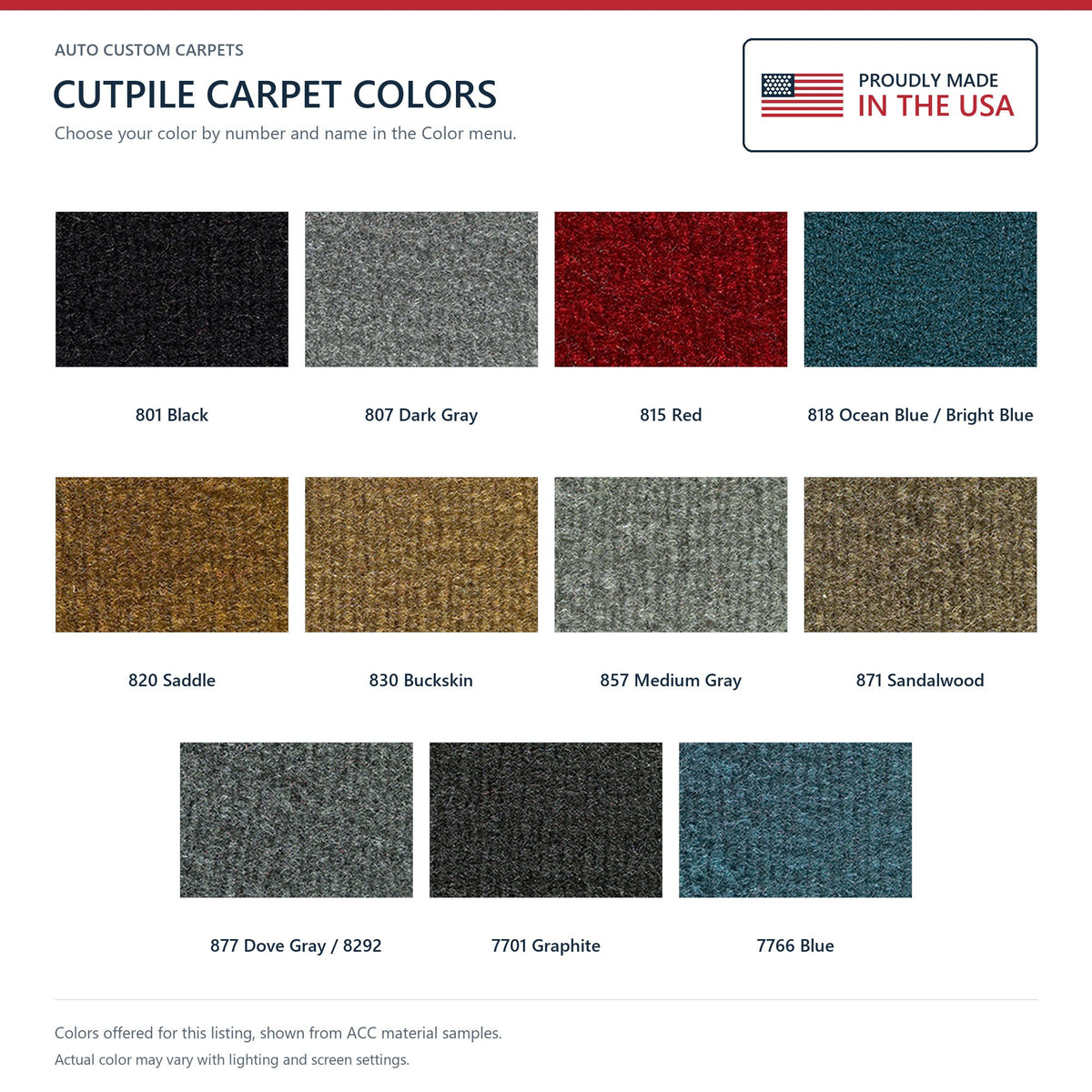 1985-1994 GMC Safari Complete with Engine Cover Cutpile Molded Replacement Carpet Kit - 6-Piece - product details image 8