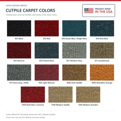 1985-1990 Buick Electra Park Avenue 4DR Front Wheel Drive Cutpile Replacement Carpet Kit - 1-Piece - product details image 9