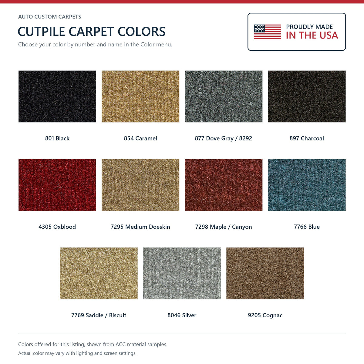 1985-1991 GMC Jimmy Complete Cutpile Molded Replacement Carpet Kit - 6-Piece - product details image 9