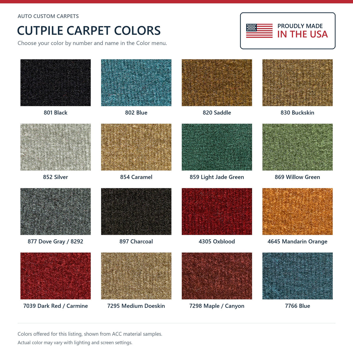 1975-1980 Chevrolet C10 Suburban 2WD Auto Complete Cutpile Molded Replacement Carpet Kit - 5-Piece - product details image 9