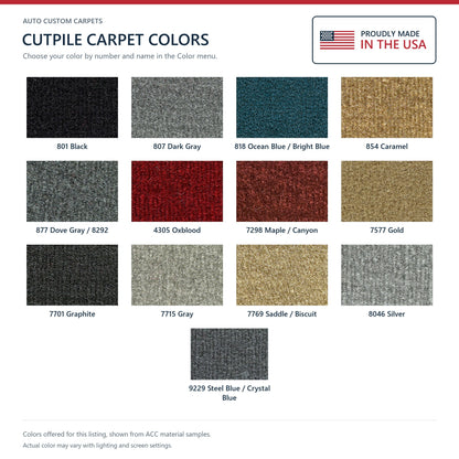 1986-1988 Dodge D100 Reg Cab 2WD 4spd Cutpile Molded Replacement Carpet Kit - 1-Piece - product details image 9