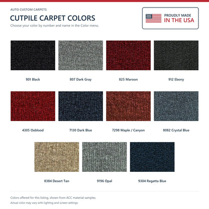 1990-1996 Ford F-350 Crew Cab Electric 4WD Auto Lo Tunnel Cutpile Replacement Carpet Kit - 2-Piece - product details image 9