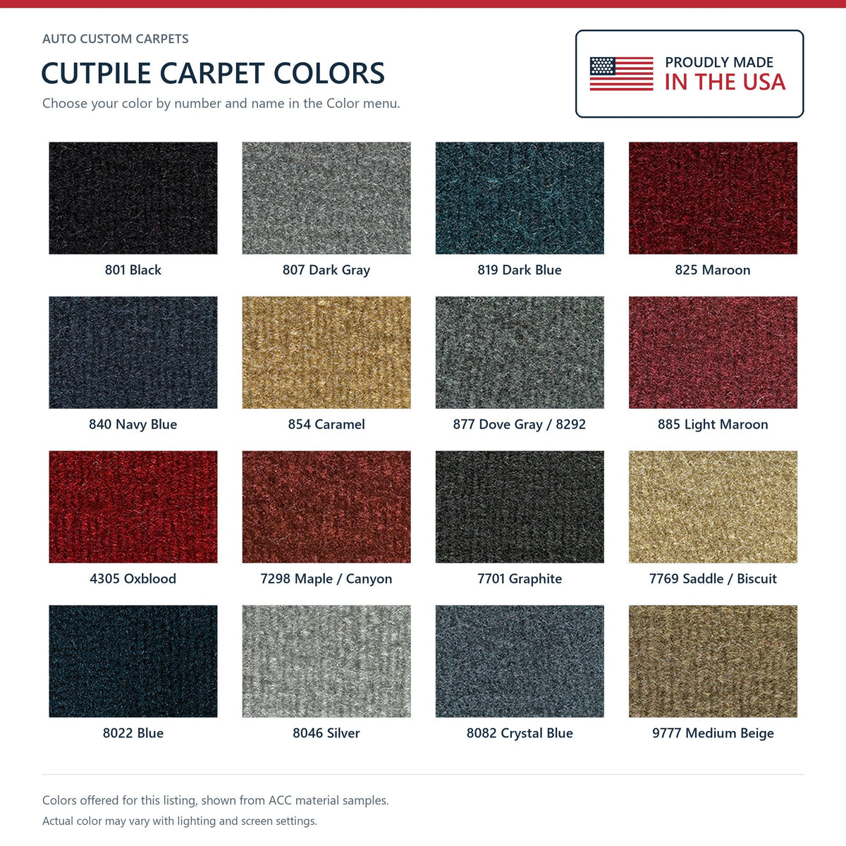 1987-1994 Chrysler LeBaron 2DR Coupe/Convertible Cutpile Molded Replacement Carpet Kit - 1-Piece - product details image 9