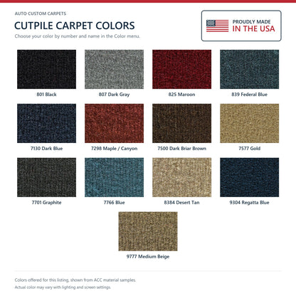 ACC Cutpile color options for this listing - Proudly Made in the USA