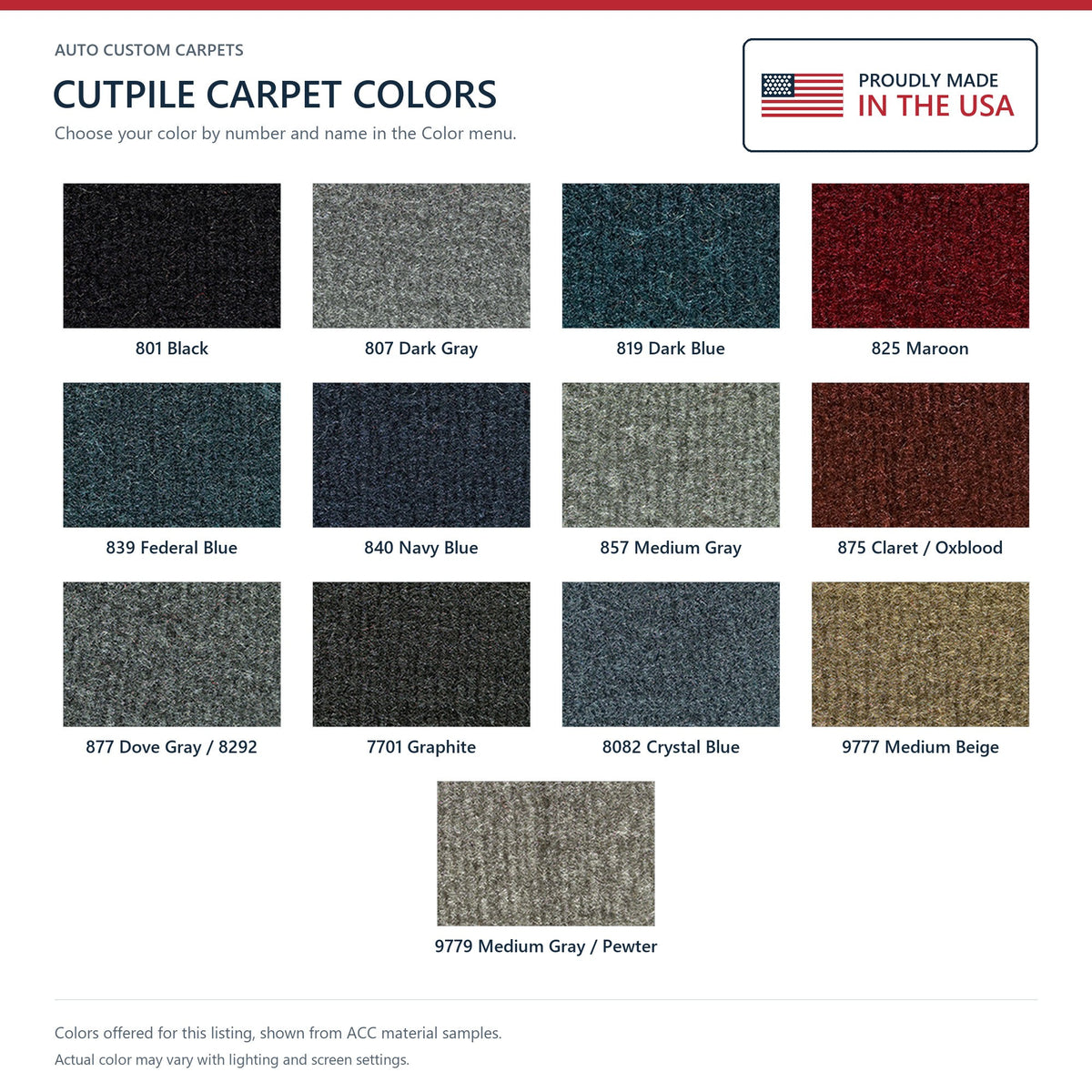 1991-1996 Chevrolet Caprice 4DR Cutpile Molded Replacement Carpet Kit - 1-Piece - product details image 9