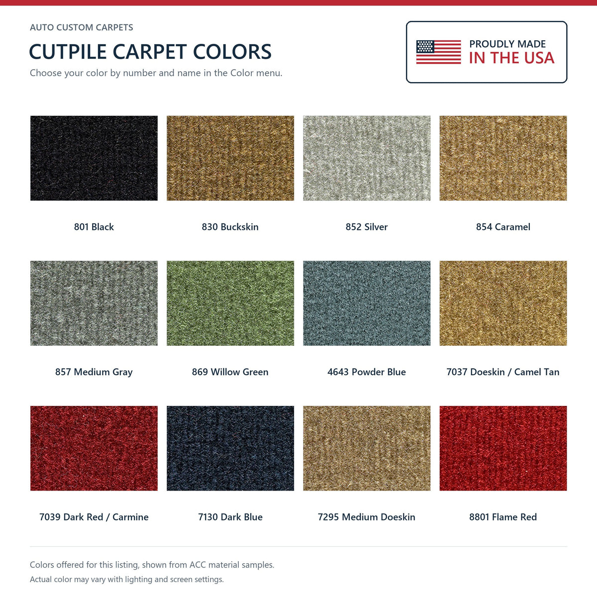 1976-1981 Pontiac Firebird Auto w/o Console Floor Cutpile Molded Replacement Carpet Kit - 1-Piece - product details image 9