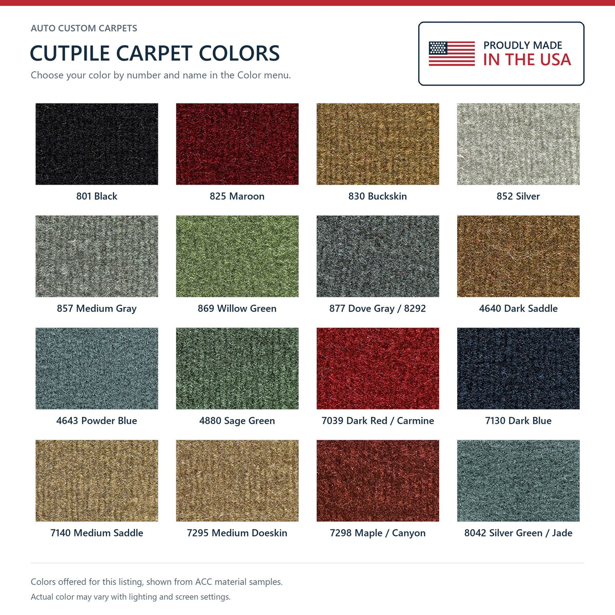 1977-1981 Chevrolet Impala 2DR Cutpile Molded Replacement Carpet Kit - 1-Piece - product details image 9