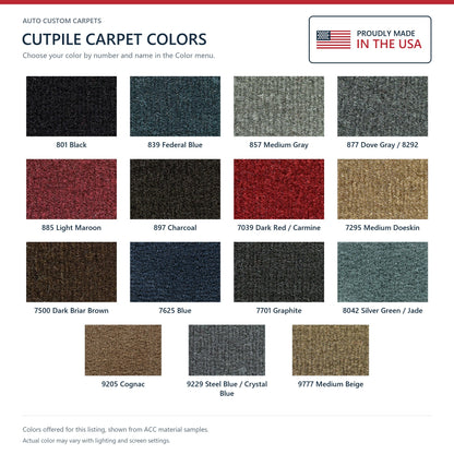 1983-1994 Chevrolet Cavalier 2DR Convertible Cutpile Molded Replacement Carpet Kit - 1-Piece - product details image 9
