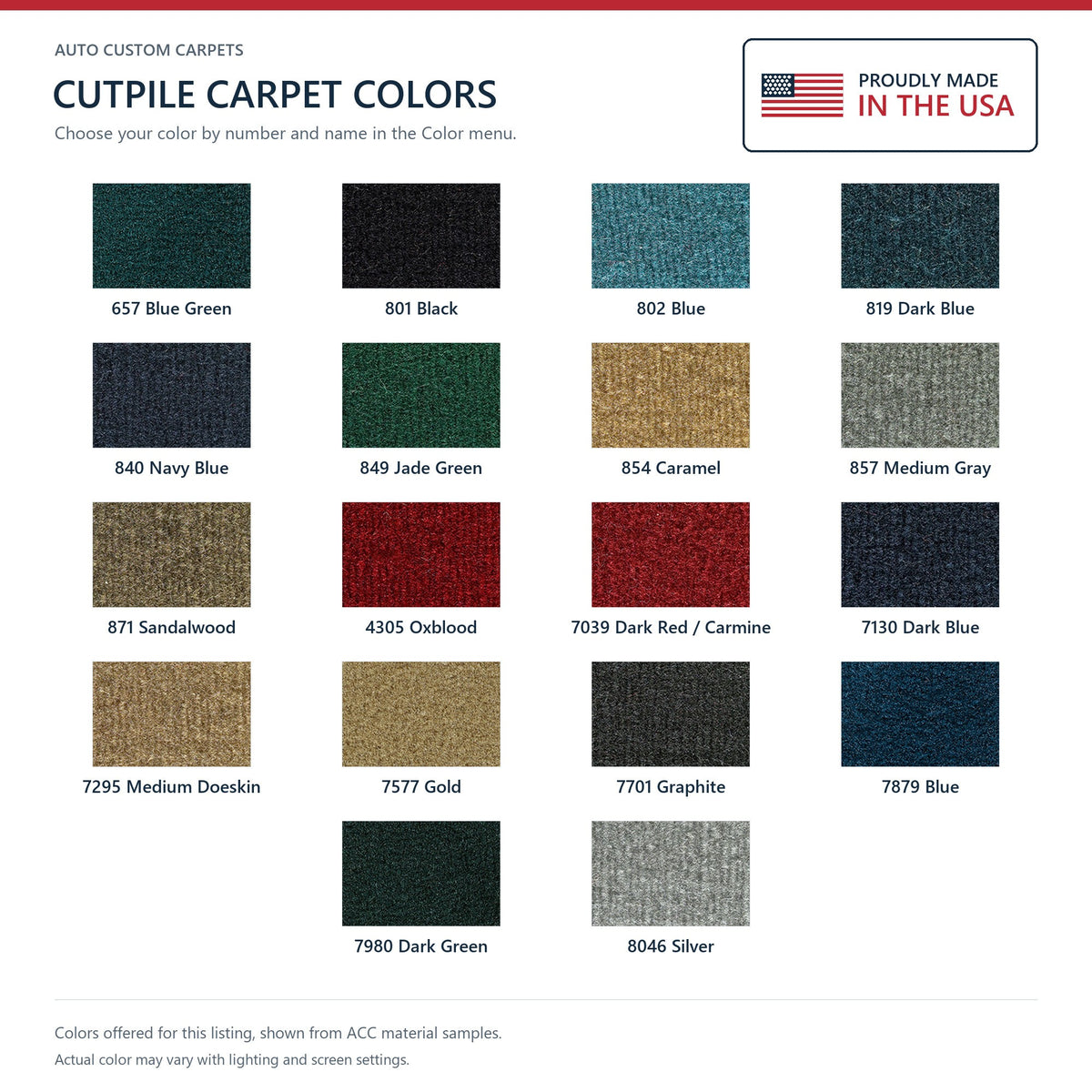 1977-1980 Dodge D200 Door Panel Inserts with Cardboard Cutpile Replacement Carpet Kit - 2-Piece - product details image 5