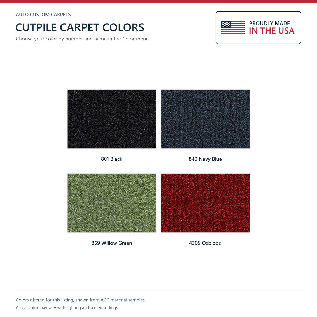 1974 Chevrolet El Camino 4spd Cutpile Molded Replacement Carpet Kit - 2-Piece - product details image 9