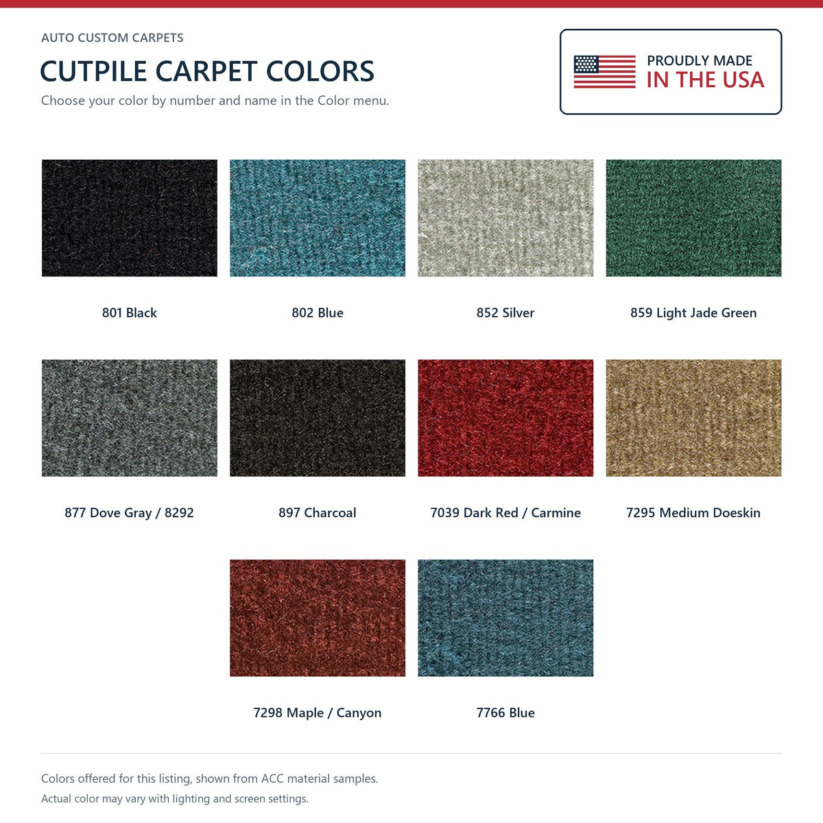 1979-1980 GMC C1500 Suburban 2WD Auto Complete Cutpile Molded Replacement Carpet Kit - 5-Piece - product details image 9