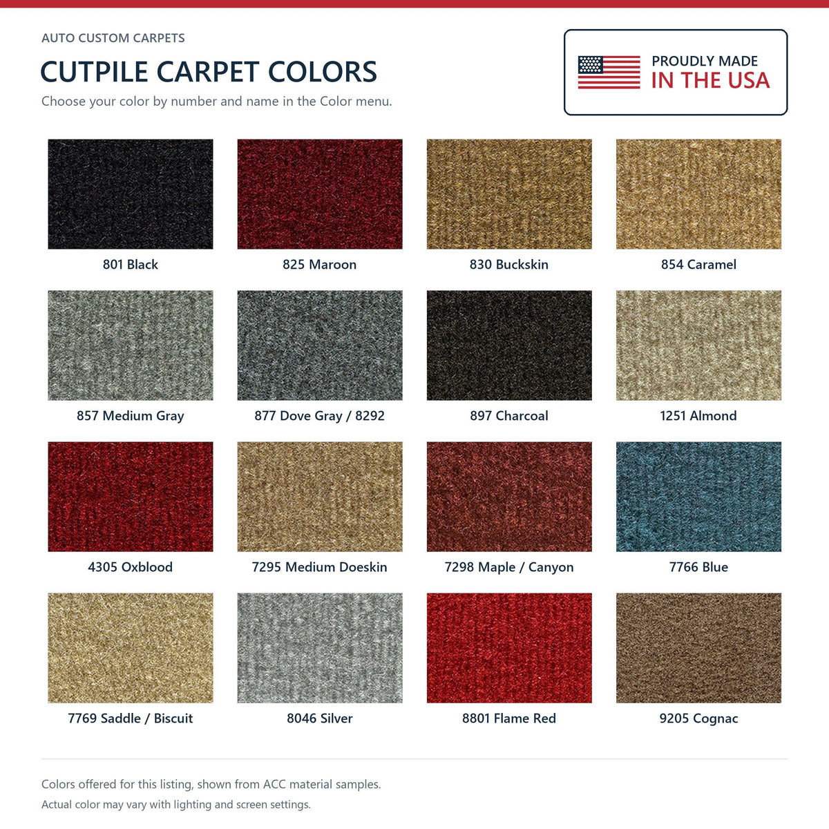 1981-1991 GMC Jimmy Door Panel Inserts on Cardboard w/Vents Cutpile Replacement Carpet Kit - 2-Piece - product details image 