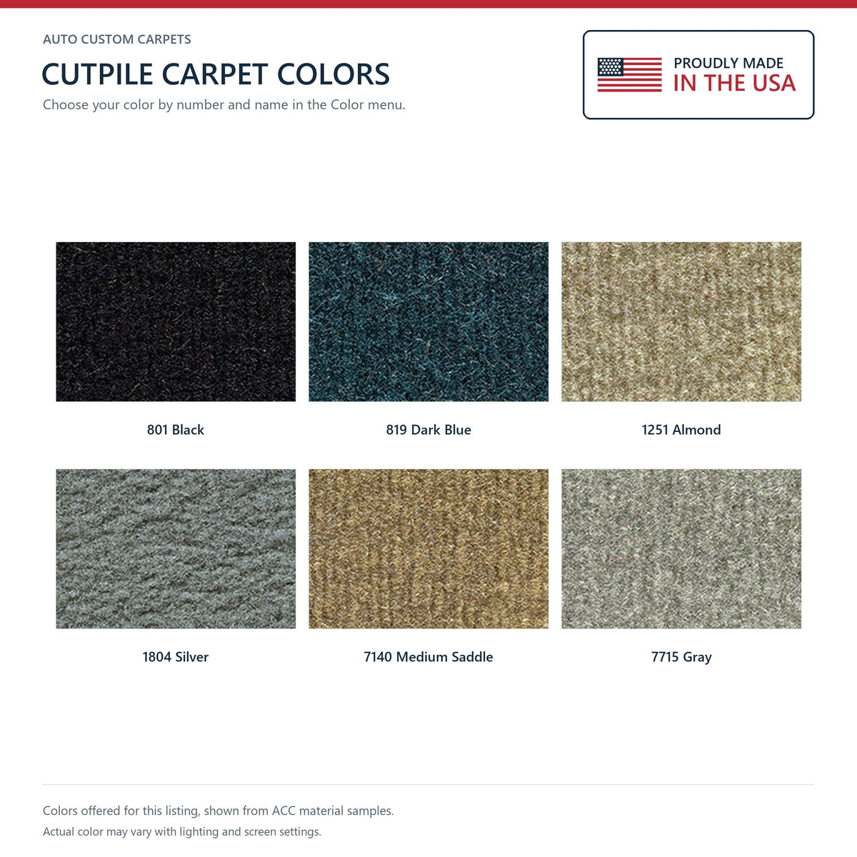 1985-1988 Chevrolet Nova Cutpile Molded Replacement Carpet Kit - 2-Piece - product details image 9