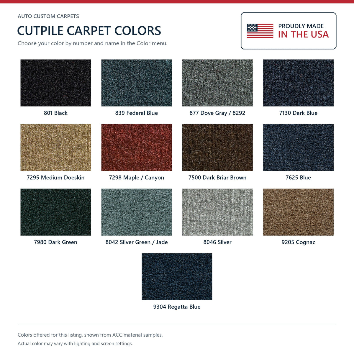 1980-1985 Cadillac Seville 4DR Cutpile Molded Replacement Carpet Kit - 1-Piece - product details image 9