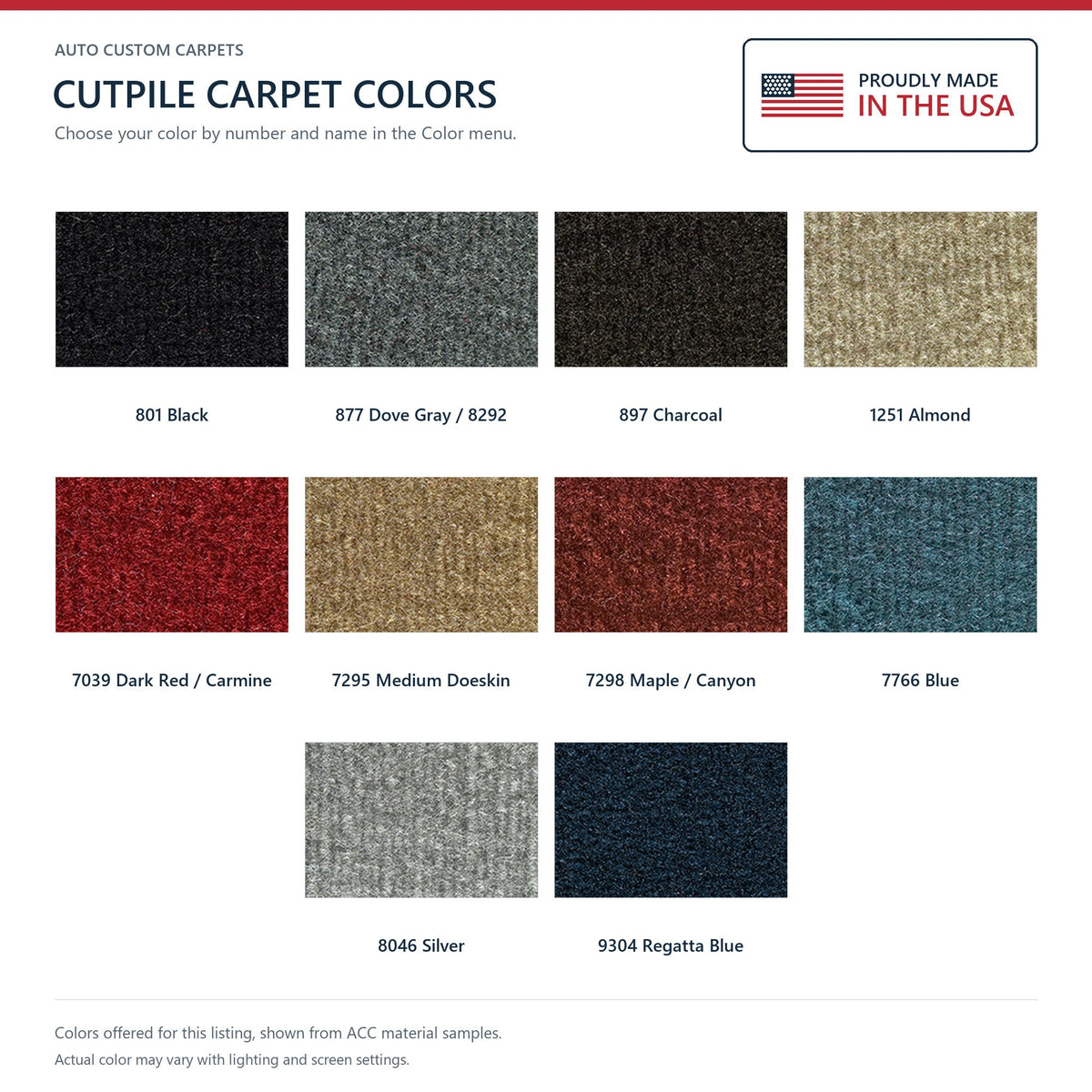 1981-1986 Chevrolet C10 Suburban 2WD 4spd Cutpile Passenger Area Replacement Carpet Kit - 2-Piece - product details image 9