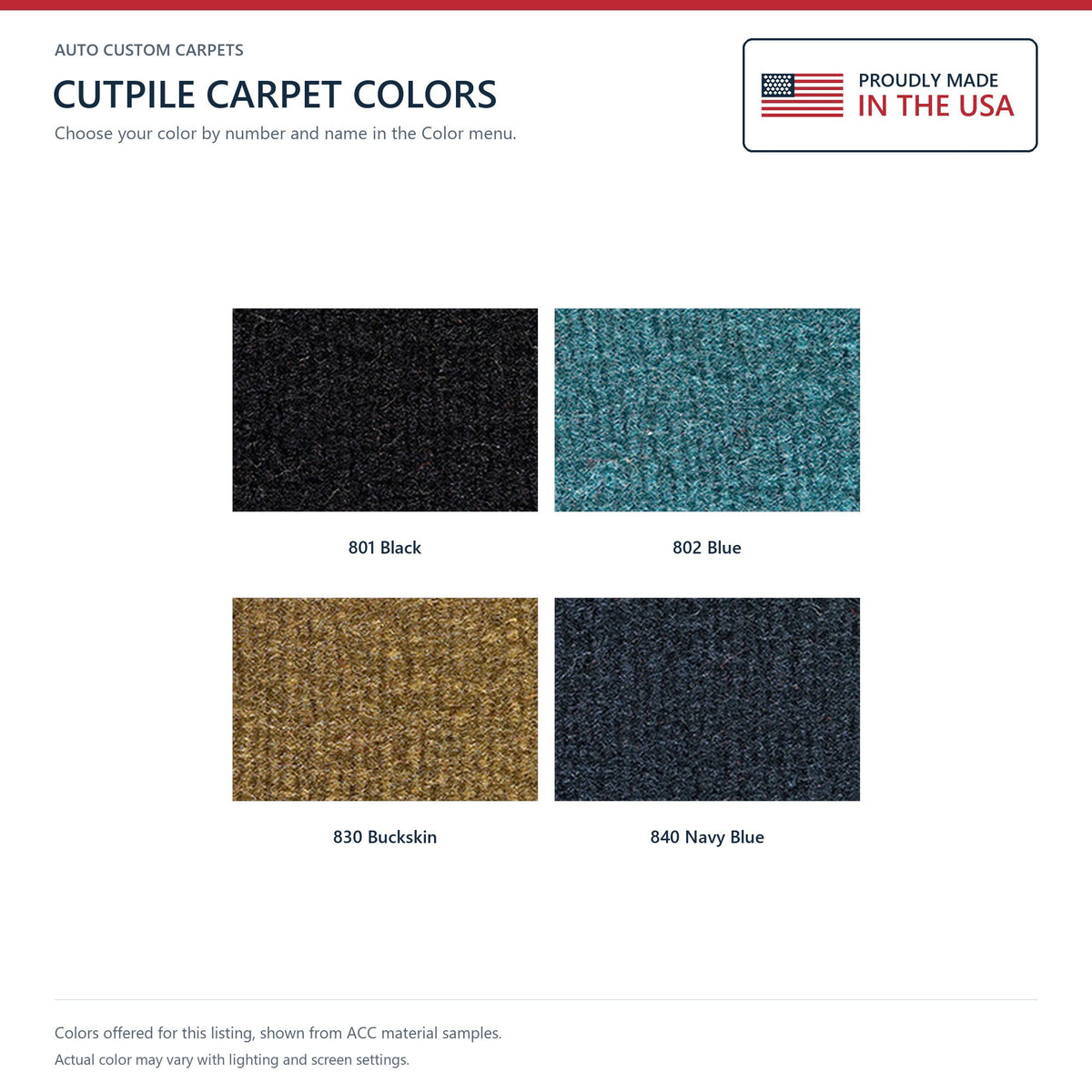 1976 Chevrolet El Camino Cutpile Molded Replacement Carpet Kit - 2-Piece - product details image 9